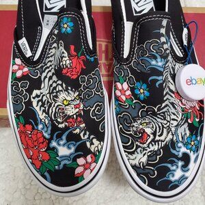 Unisez Vans Tiger Floral Slip Ons Size 7.5m NIB